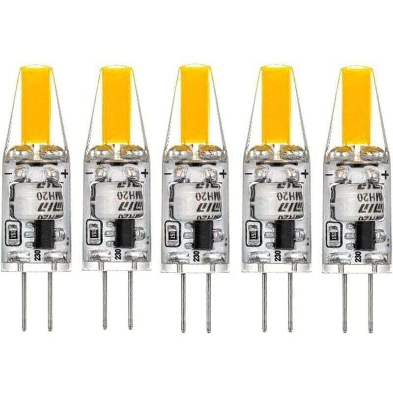 G4 LED 220V 3W 2700K blanc chaud 160LM, ampoules en silicone remplacent les ampoules halogènes traditionnelles 30W, paquet de 5 unites