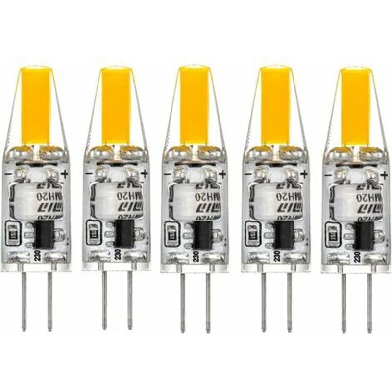 G4 LED 220V 3W 2700K blanc chaud 160LM, ampoules en silicone remplacent les ampoules halogènes traditionnelles 30W, paquet de 5 unites