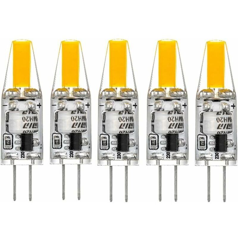 G4 LED 220V 3W 2700K blanc chaud 160LM, ampoules en silicone remplacent les ampoules halogènes traditionnelles 30W, paquet de 5 unites