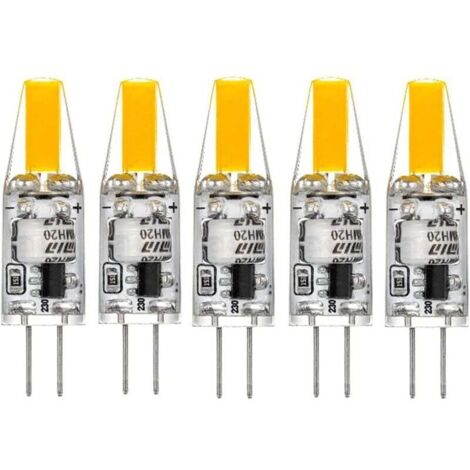LEHONG G4 LED 220V 3W 2700K blanc chaud 160LM, ampoules en silicone remplacent les ampoules halogènes traditionnelles 30W, paquet de 5 unites