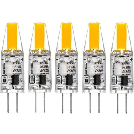 G4 LED 220V 3W 2700K blanc chaud 160LM, ampoules en silicone remplacent les ampoules halogènes traditionnelles 30W, paquet de 5 unites