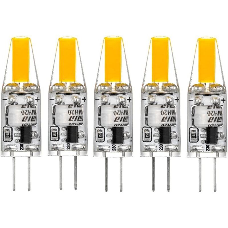 G4 led 220V 3W 2700K blanc chaud 160LM, ampoules en silicone remplacent les ampoules halogènes traditionnelles 30W, paquet de 5 unites