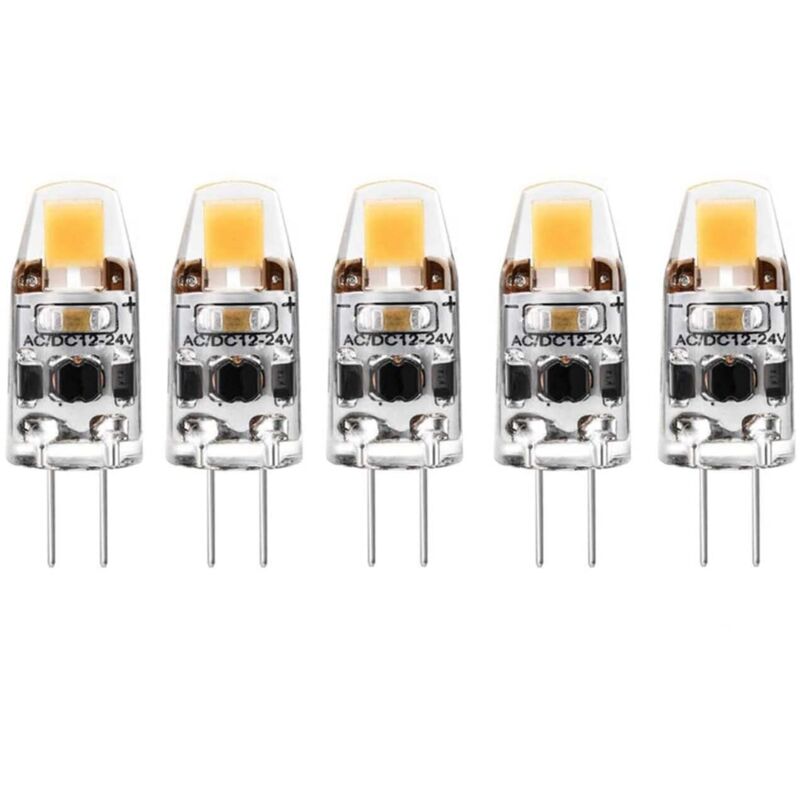 G4 LED 2W Ampoule, Blanc Chaud 2700K G4 Ampoules LED COB 2W remplace les ampoules halogènes 20W,12V AC/DC, Sans Scintillement, Dimmable, Angle de