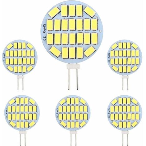 G4 LED 3W, AC12-24V, 300LM Bianco freddo 6000K, 24x5730 SMD, equivalente a lampadina alogena da 30W, non dimmerabile, lampadina LED rotonda G4 per illuminazione di mobili, illuminazione da incasso, co
