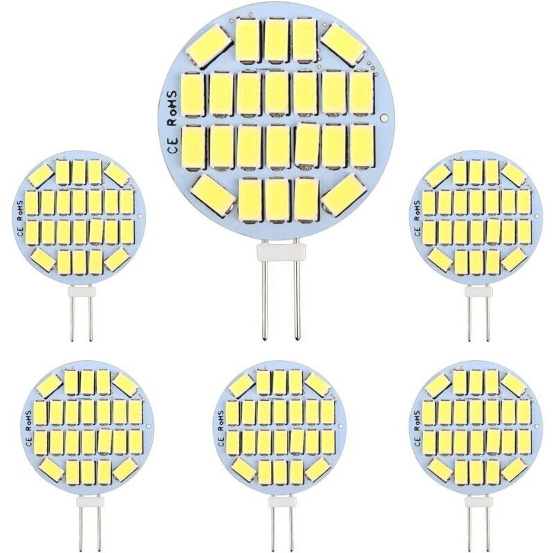 Beijiyi - G4 led 3W, AC12-24V, 300LM Blanc Froid 6000K, 24x5730 smd, Équivalent Ampoule Halogène 30w, Non-Dimmable, G4 Ampoule Ronde led pour Lumière