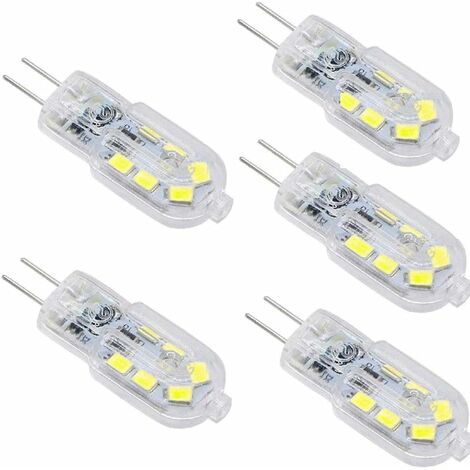 G4 LED 3W Ampoule, 200LM, AC/DC12V, Equivalent 25W Ampoule à Halogène, blanc 6000K, SMD 2835 LED ampoule 360 Angle de faisceau pour plafond intérieur cuisine éclairage,5 pièces