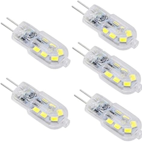 OSQI G4 LED 3W Bulb, 200LM, AC/DC12V, 25W Equivalent Halogen Bulb, White 6000K, SMD 2835 LED Bulb 360 Beam Angle for Indoor Ceiling Kitchen Lighting, 5 Pack