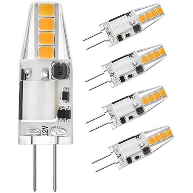 G4 LED Ampoule Blanc Chaud 3000K,CA/CC 12V 200LM 2W(Équivalent Aux Ampoules Halogènes G4)15-20W,Non Dimmable G4 Ampoules à Culot à Deux Broches