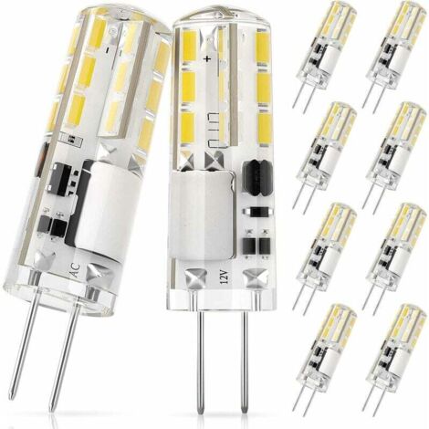 G4 LED Bulb, 1.4W Equivalent to 10W Halogen Lamp, AC/DC 12V, Cool White 6000K, 100LM, Non-Dimmable, Energy Saving, 360° Beam Angle - 10 Pieces [Energy Class F]