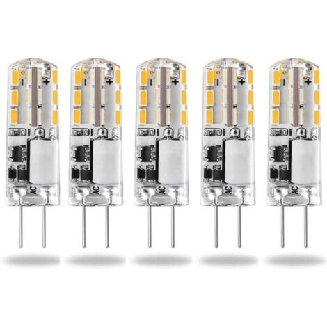 G4 LED Bulbs 12V AC/DC Warm White 3000K 120LM, 2W, 15-20W Halogen G4 Capsule Replacement Two-Pin Type JC Energy Saving, Non-Dimmable Light (5 pcs)