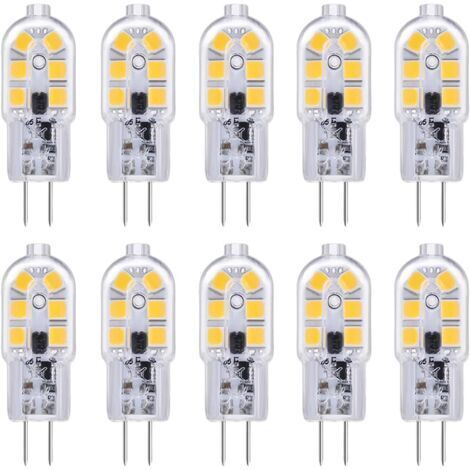 G4 LED Cooker Hood Bulb 12V 2W Cool White 6000K, 200LM, Halogen Equivalent G4 Bi-pin, LED Lamp G4 12V AC/DC for Camper Van/Kitchen Hood, Non-Dimmable, Pack of 10 [Energy Class A+]