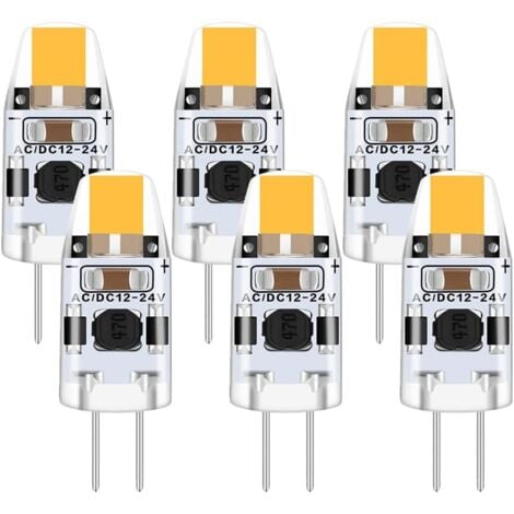 ERSANDY G4-LED-Glühbirne 2 W, 6 Stück 12 V G4-Glühbirne Warmweiß 3000 K, G4-LED-Glühbirne 15 W entspricht G4-Halogenbirne, Halogen-LED-Glühbirne 200 lm, G4-LED dimmbar, 360°-Radius, kein Flimmern