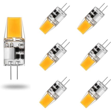 JUSCH G4-LED-Glühbirne, AC/DC, 12 V, 5 W, G4-LED-Lampen, Warmweiß 3000 K, Leuchtmittel, entspricht 50 W, Halogenlampe, 360° Abstrahlwinkel, kein Flimmern, 6 Stück, Warmweiß 3000 K, 5 W