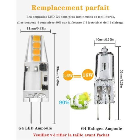 G4 LED-Glühbirne Warmweiß 3000 K, Betterlife AC/DC 12 V 160 lm 1,6 W (entspricht G4-Halogenlampen) 15–20 W, nicht dimmbare G4-Glühbirnen, Bi-Pin-Sockeltyp, kein Flimmern, für