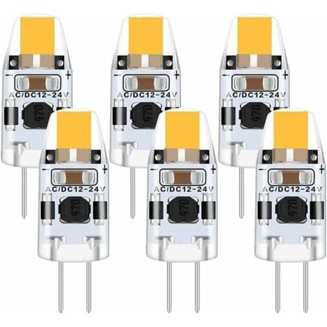 VHV G4 LED-Lampe, 2 W, 6er-Pack, 12 V, warmweiß (3000 K), entspricht einer 15-W-Halogenlampe (200 lm), dimmbar, 360° Abstrahlwinkel, flimmerfrei