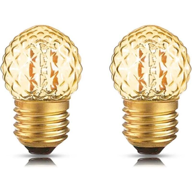 G40 E27 Low Power 1W LED Night Light Bulbs, Dimmable Diamond-Shaped Amber Glass Decorative Bulb, E27 220V, 1W, 2 Pack