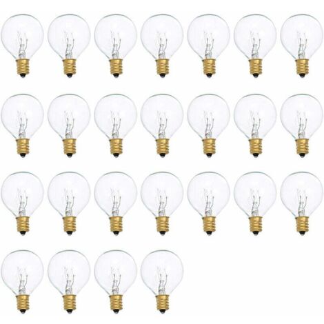 G40-Glühbirnen, Ersatz für G40-Wolframbirne, 7 W, 220–240 V, klare Globe-Glühbirne mit E12-Sockel, 25 Stück, Kaltweiß