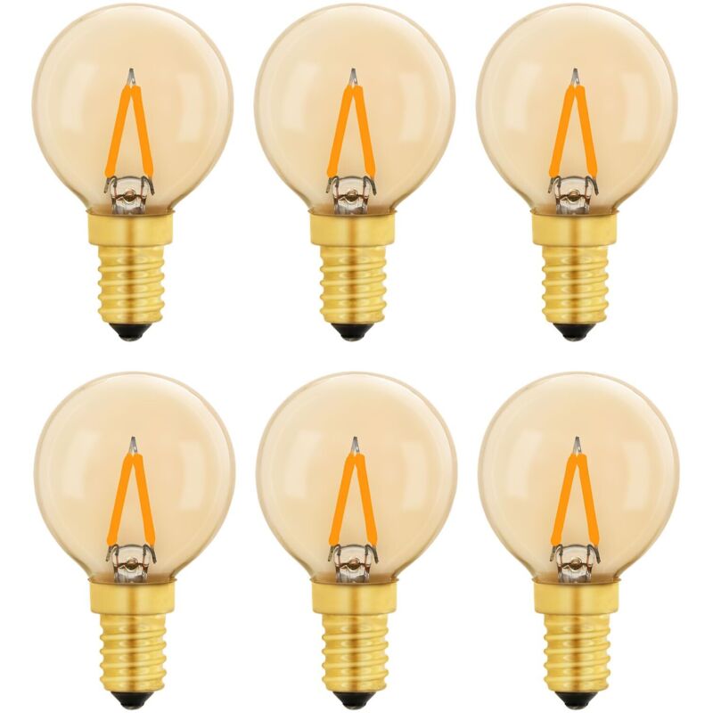 Beijiyi - G40 Vintage Mini Ampoule E14 led 1W, Ambre Edison Ampoule E14 de Remplacement 10W pour Lumières Décoratives, Blanc Chaud 2200K, Non