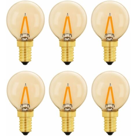 Hcnew Ampoule E14 LED 1W T16 Petite Ampoule E14 Blanc Chaud 2200K Mini lampe  à bougie Vintage 1W Équivalant 10W pour lampe de nuit lampe de table lampe  à sel 220V-240V,Lot de