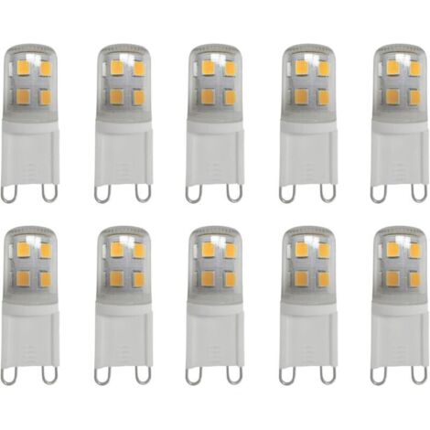 G9 2W LED-Lampen, warmweiß 2700K, 200LM, entspricht 20W Halogen, für die Heimbeleuchtung, flimmerfrei, AC 220-240V, 10er-Pack [Energieklasse B]