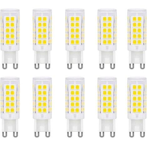 G9 3W ampoules LED blanc froid 6500k, non dimmables, équivalent ampoules halogènes 33W, ampoules G9 LED maïs pour l'éclairage domestique, sans scintillement, AC 220-240V, paquet de 10 [Classe énergéti