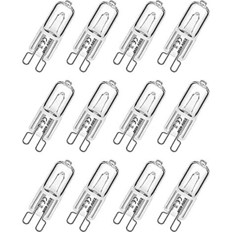 G9 40w 230V Dimmable Blanc Chaud, Ampoule Halogène G9 Tolérance de 300°C, Ampoule Four G9 Pour Four Micro-ondes Cuisinière Plafonniers, Lot de 12