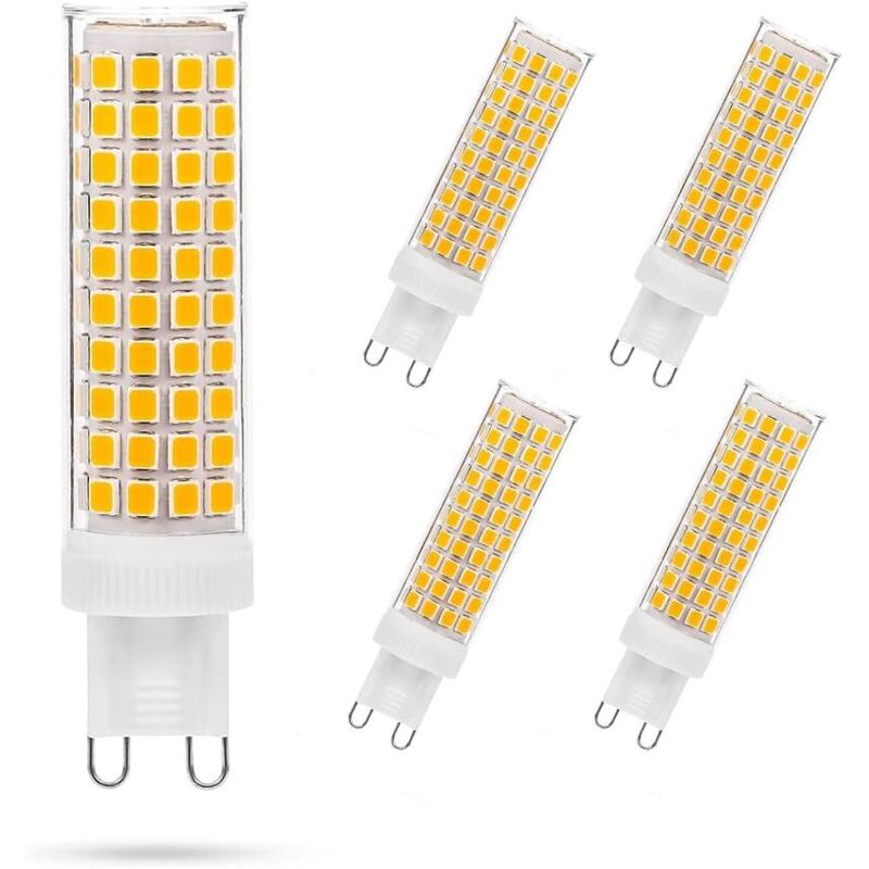 G9 ampoule LED 10W, 100W G9 ampoule halogène équivalent, 1200LM, AC 100V-265V, chaud blanc 3000K, ampoules G9 non dimmables pour l'éclairage