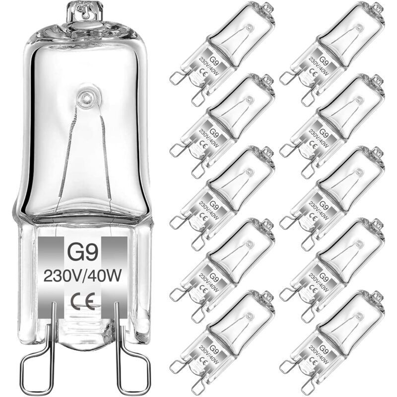 Svkbjroy - aiducho G9 Ampoules Halogènes, 40W Capsule Transparente Lampe Halogène G9 Ampoules 2 Broches Blanc Chaud 2700K pour Plafonnier, Lustres,