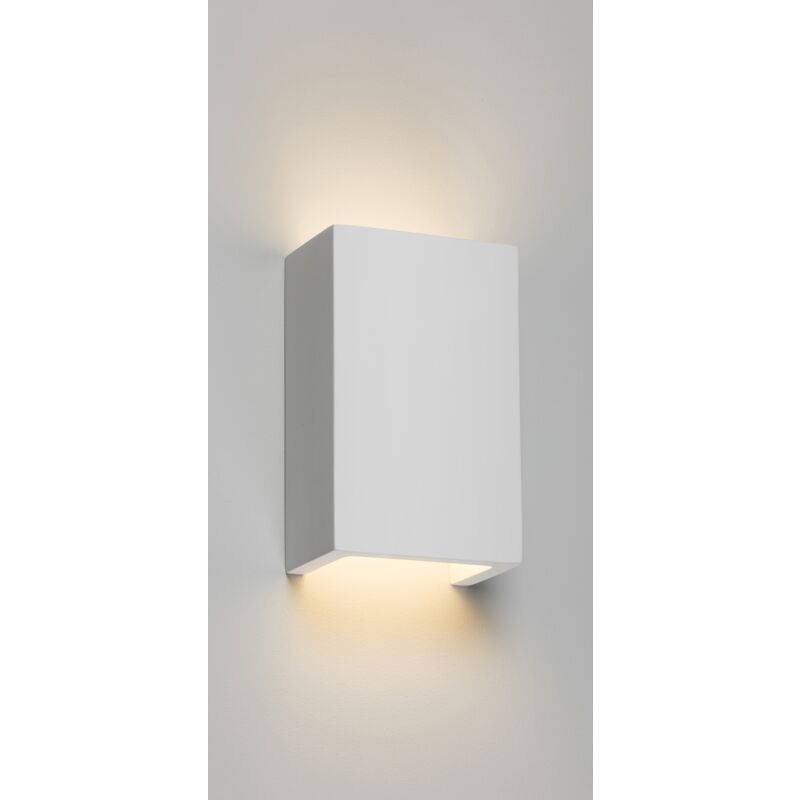 Knightsbridge - G9 Cuboid Up and Down Plaster Wall Light White 230V IP20 40W