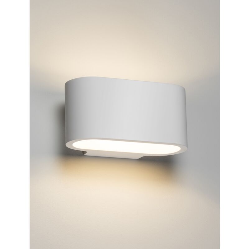 G9 Curved Up and Down Plaster Wall Light White 180mm 230V IP20 40W