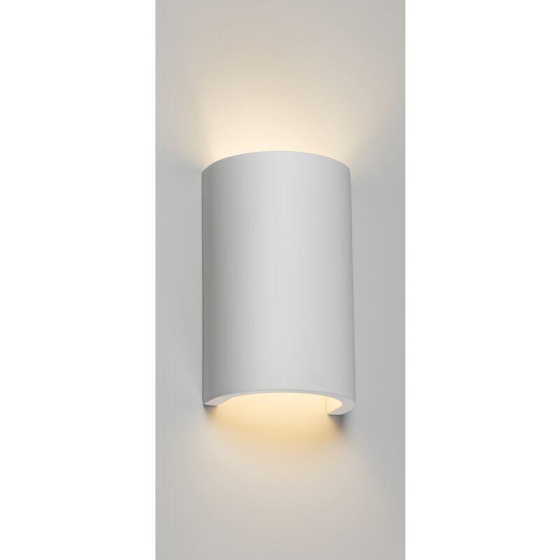 Knightsbridge - G9 Curved Up and Down Plaster Wall Light White 230V IP20 40W