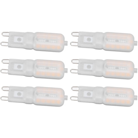 G9 Dimmbare LED-Lampe, 5 W, 22 LEDs, energiesparend, warmes Licht, augenschonend, für Decken- und Tischlampen, 6er-Pack, 220 V