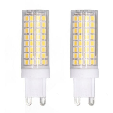 PRENFLE G9-Glühbirne, 102 LEDs, dimmbar, Augenschutz, natürliches Licht, 10 W, Glühbirne für Tischlampe, Kronleuchter, AC 100–120 V, 2 Stück