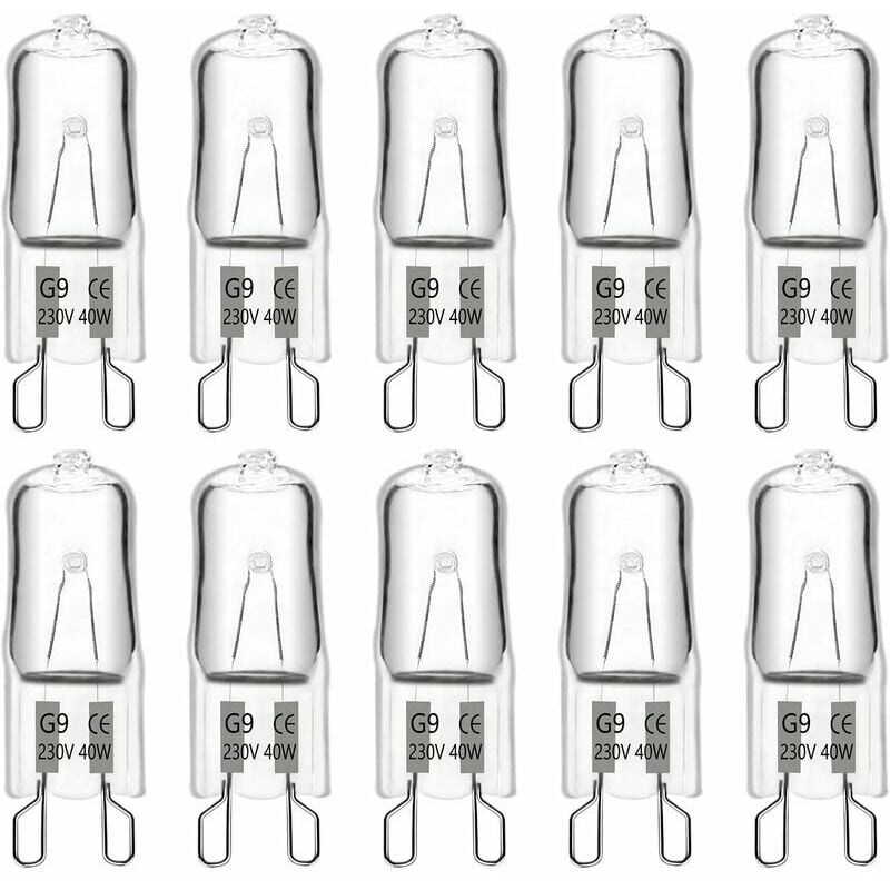 Hoopzi - G9 Halogen Bulbs 40W 230V, G9 Dimmable Bulbs Warm White 2700K, No Flicker, Clear Capsule Light Bulbs for Cooking Lighting, Chandelier and