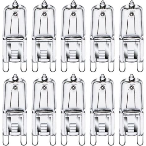 G9 Halogenlampen, 33 W (34 W), Kapsellampen, 230 V, 2800 K, warmweiß, dimmbar, 10er-Packung