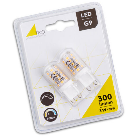 G9 LED 2Stk. Stiftsockel - 3 Watt, 300 Lumen, warmweiß - extern dimmbar