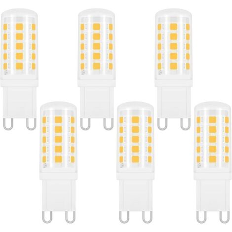 G9 LED 4W Neutralweiß 4000K, 400LM, entspricht G9 40W 33W Halogen, 360 Grad, AC 220-240V, LED-Neutralweißlampe für Spiegelbeleuchtung, Tischlampe, nicht dimmbar, 6er-Pack [Energieklasse D]