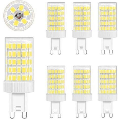 G9 LED Bulb, Cool White 10W LED G9 6000K Bulb, Equivalent to 80W Light, 900lm, G9 LED Lamp AC 220V, Bright 360° Wide Beam Angle, 86 x 2835 SMD, Non-Dimmable, 6 Pack