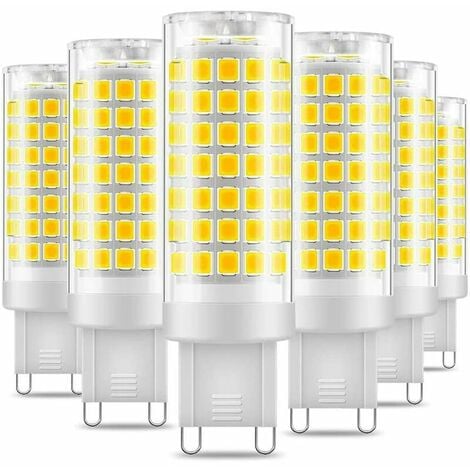 MUMU G9 LED-Glühbirne, kein Flimmern, 7 W LED-Lampen, kaltweiß, 6000 K, 650 lm, energiesparendes Äquivalent zu 60 W Halogenlicht, 360-Grad-Winkel, AC 220–240 V – 6 Stück