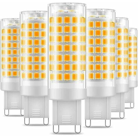 READCLY G9 LED-Glühbirne, kein Flimmern, 7 W LED-Lampen, warmweiß 3000 K, 650 lm, energiesparendes Äquivalent von 60 W Halogenlicht, 360-Grad-Winkel, AC220–240 V – 6 Stück