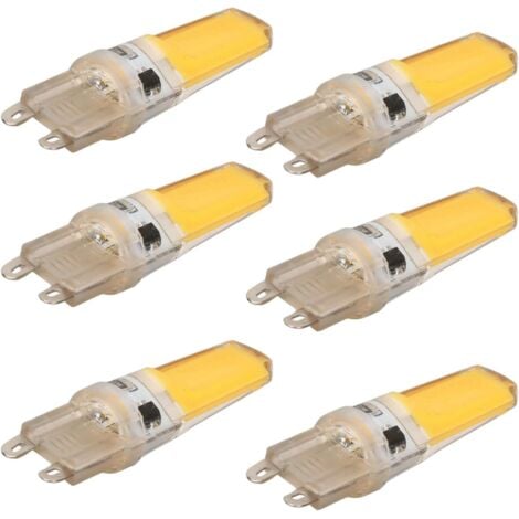 AIMOONSA G9 LED-Glühbirne, professioneller dimmbarer COB G9-Ersatz, 360°-Leuchtmittel für Wand- und Tischlampen, 6er-Pack (3000 K warmes Licht)