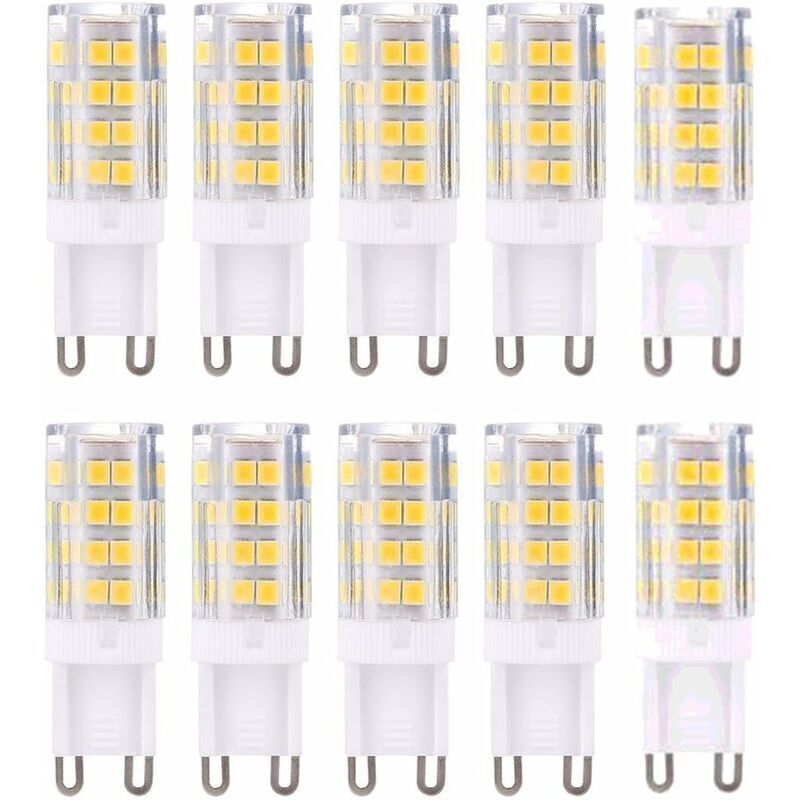 G9 LED Lamp Bulbs, Warm White 3000K 5W G9 LED Bulb Light equivalent to 40W halogen bulbs 420 lumens not dimmable, pack of 10 [Energy Class A+]