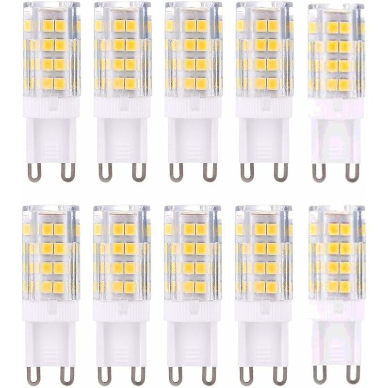 G9 LED Lamp Bulbs, Warm White 3000K 5W G9 LED Bulb Light equivalent to 40W halogen bulbs 420 lumens not dimmable, pack of 10 [Energy Class A+].