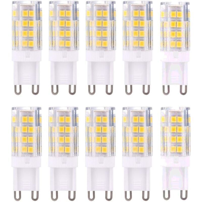 G9 LED Lamp Bulbs, Warm White 3000K 5W Light equivalent to 40W halogen bulbs 420 lumens not dimmable, pack of 10 [Energy Class A+]