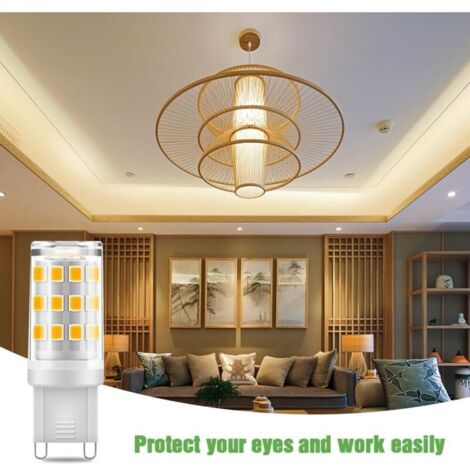 G9 LED-Lampe, 3 W (entspricht 30 W G9 Halogen), 300 lm, warmweiß 3000 K, flimmerfrei, 220 V Wechselstrom, nicht dimmbar, 10er-Packung [Energieklasse F]
