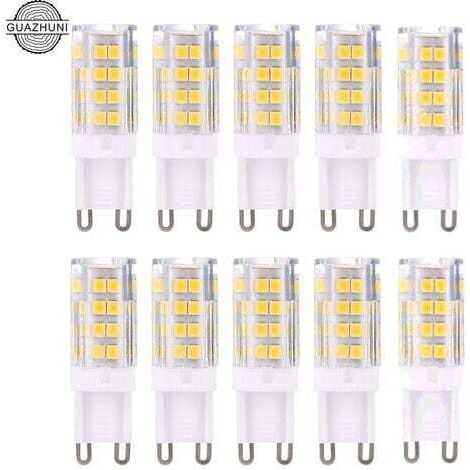 G9 LED Lampe Ampoules, Blanc Chaud 3000K 5W G9 LED Ampoule Lumiere équivalent aux ampoules halogènes de 40 W 420 lumens not dimmable, lot de 10 ，