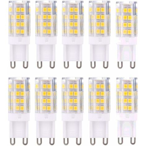ERSANDY G9 LED Lampe Ampoules, Blanc Chaud 3000K 5W G9 LED Ampoule Lumiere équivalent aux ampoules halogènes de 40 W 420 lumens not dimmable, lot de 10 [Classe énergétique A+]