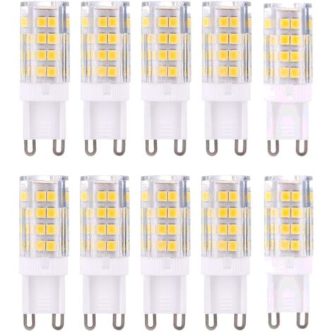 ERSANDY G9 LED Lampe Ampoules, Blanc Chaud 3000K 5W G9 LED Ampoule Lumiere équivalent aux ampoules halogènes de 40 W 420 lumens not dimmable, lot de 10 [Classe énergétique A+]