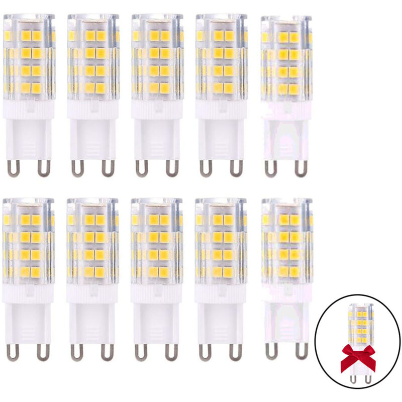 G9 led Lampe Ampoules, Blanc Chaud 3000K 5W G9 led Ampoule Lumiere équivalent aux ampoules halogènes de 40 w 420 lumens not dimmable, lot de 10