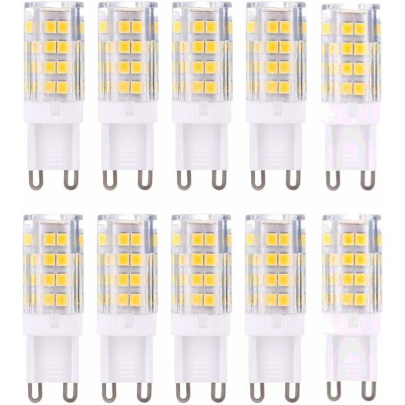 G9 led Lampe Ampoules, Blanc Chaud 3000K 5W Lumiere équivalent aux ampoules halogènes de 40 w 420 lumens not dimmable, lot de 10